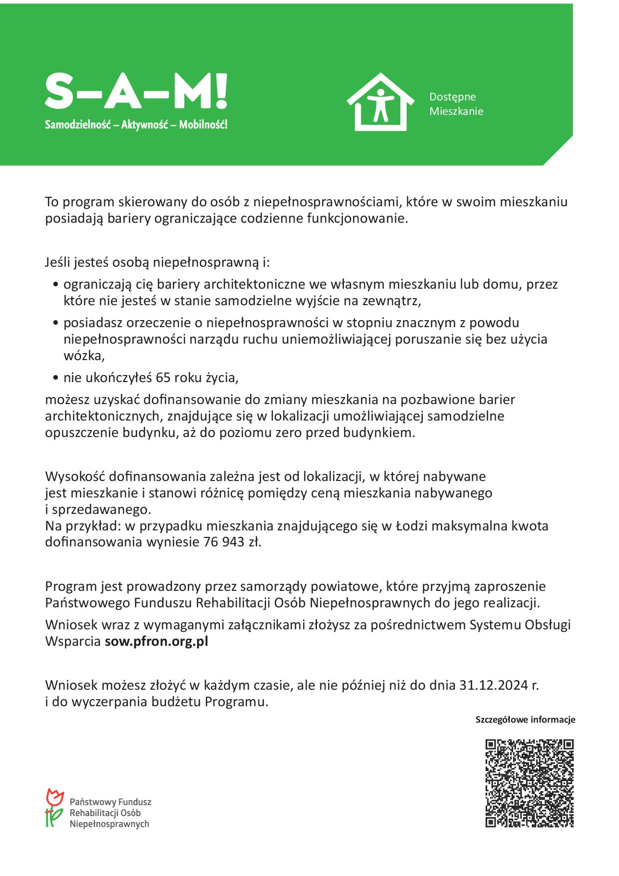 Programu „Samodzielność-Aktywność-Mobilność