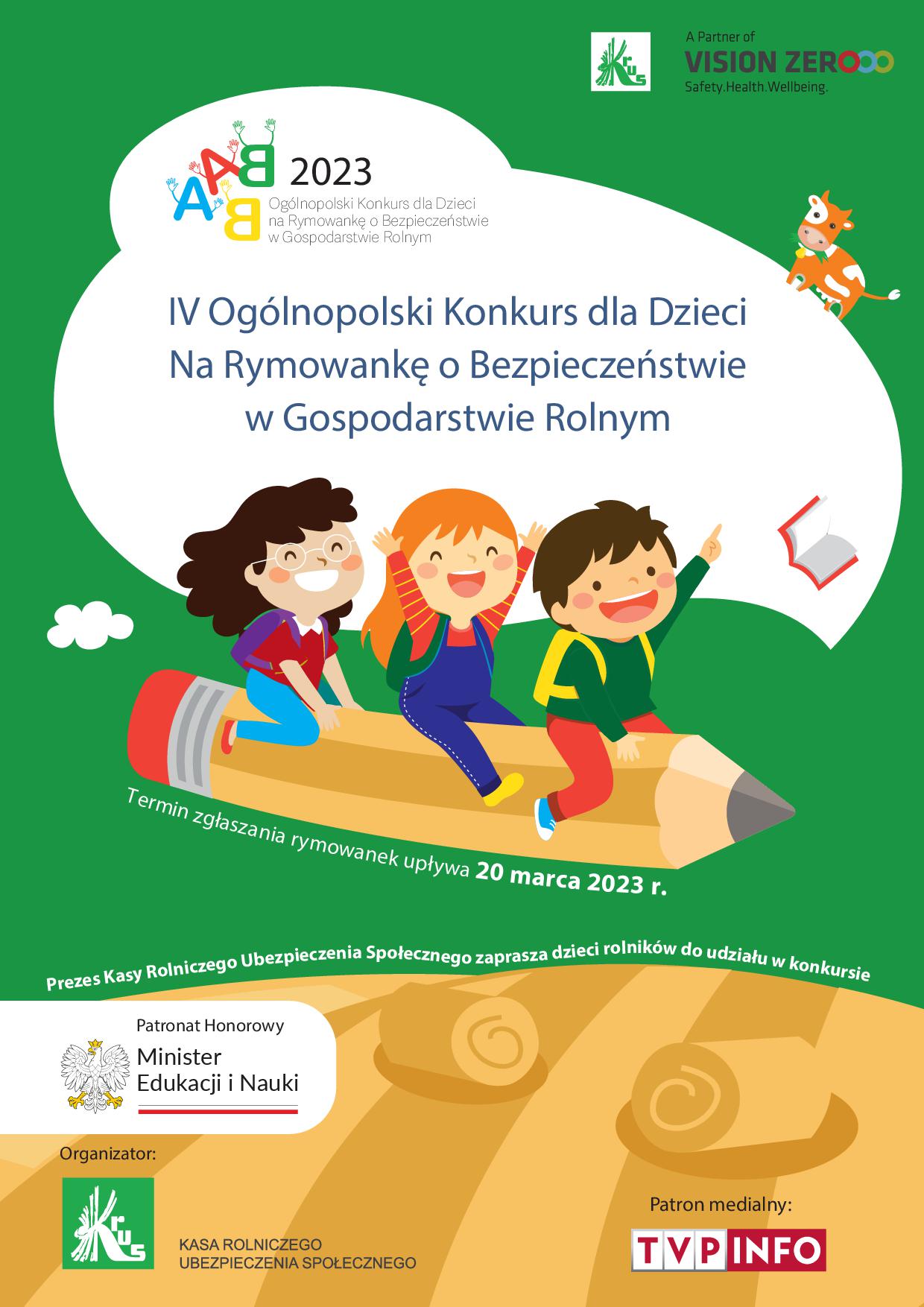 IV Ogólnopolski Konkurs dla Dzieci na Rymowankę o Bezpieczeństwie w Gospodarstwie Rolnym